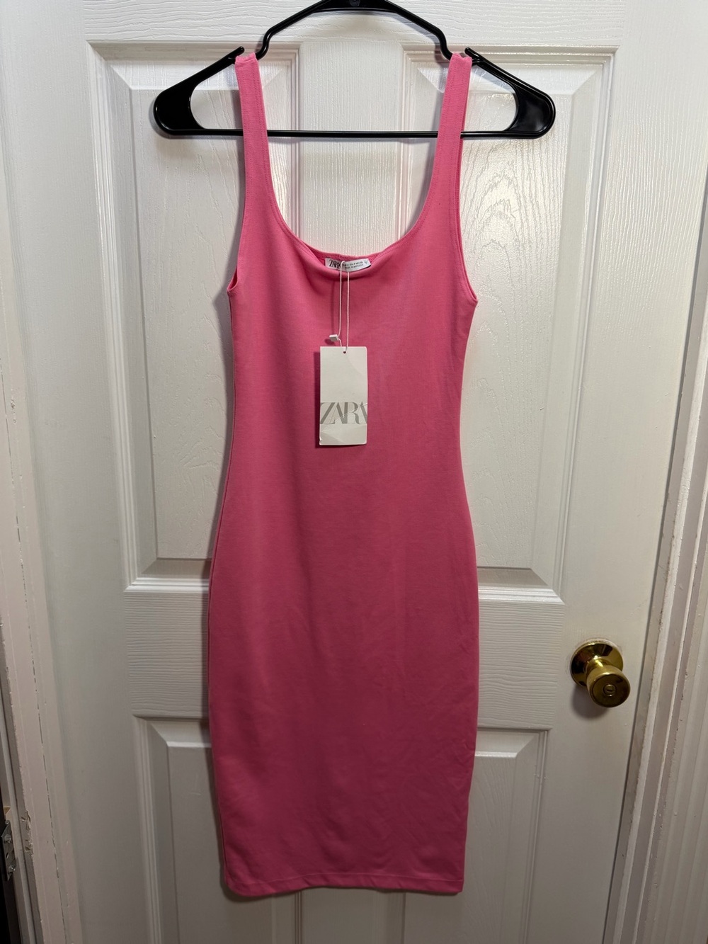 NWT Zara Women's Pink Tank Midi Dress